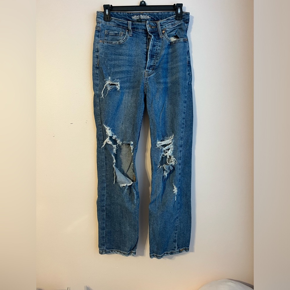 ripped blue jeans